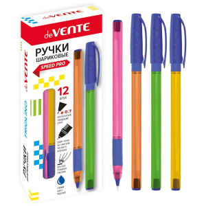 Ручка шариковая "deVENTE. Triolino Neon" серия Speed Pro, d=0,7 мм, масл. осн., синяя, 5073845