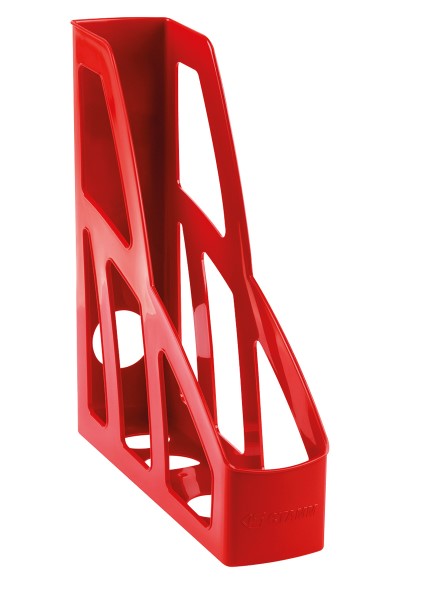 Лоток для бумаг вертикальный СТАММ 'Лидер', красный, ширина 75 мм, ЛТВ-30452