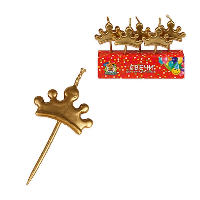 Свечи для торта Миленд 'Корона' 5 шт., пластик уп., европодвес, С-6008