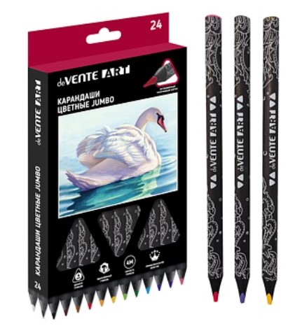 Карандаши цветные 'deVENTE. Jumbo ART' 24 цвета, диаметр корпуса 10 мм, 5024220