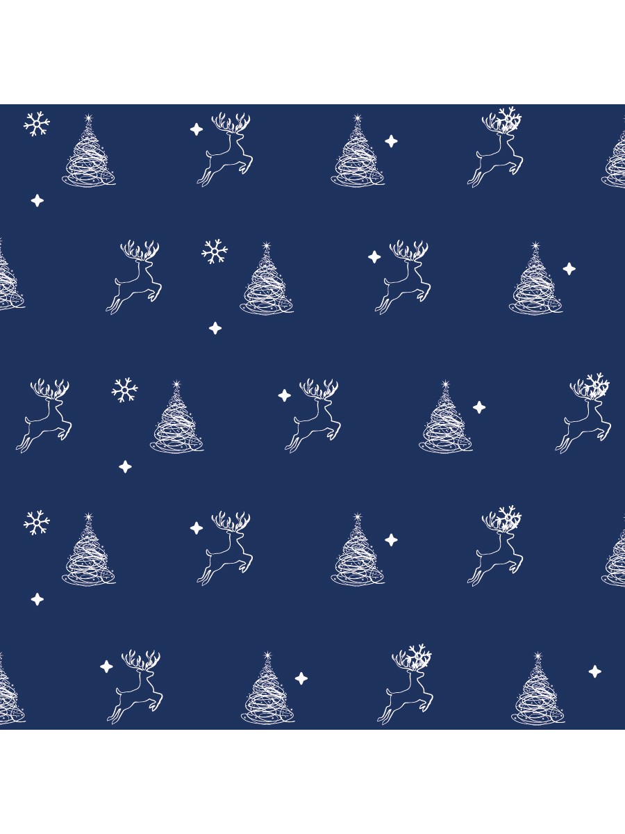 Упаковочная бумага ,'Олени и ели', (1 лист в рулоне,70 х100 см), УБ-4327