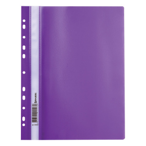 Скорошиватель пластиковый с перфорацией BRAUBERG , А4 , 140/180 мкм , фиолетовый, 226584