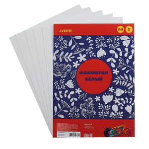 Фоамиран белый A4 "deVENTE" 5 л, толщина 1 мм, пластиковый пакет с европодвесом. 8040797