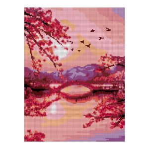 Алмазная мозаика 30х40 см ,"Умиротворение", (полное заполнение), Ам-025