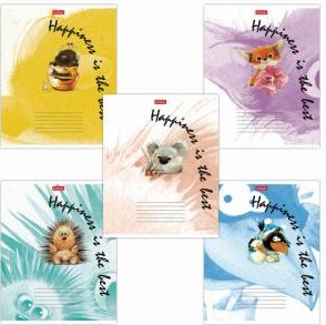 Тетради А5 12л., УЗКАЯ ЛИНИЯ  цветная обложка, ассорти