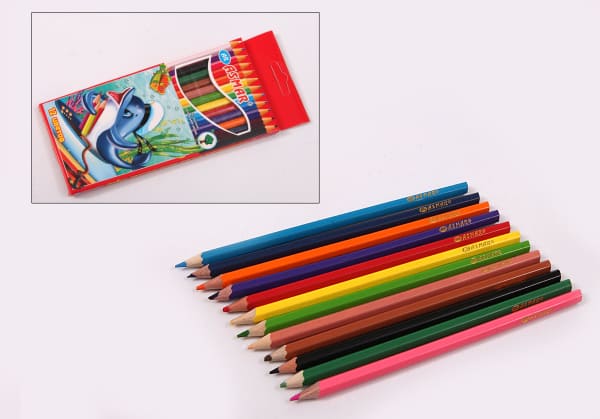 Карандаши 12 цв. супермягкие, заточен., 3,0 мм, картон. уп., AR-9405-12