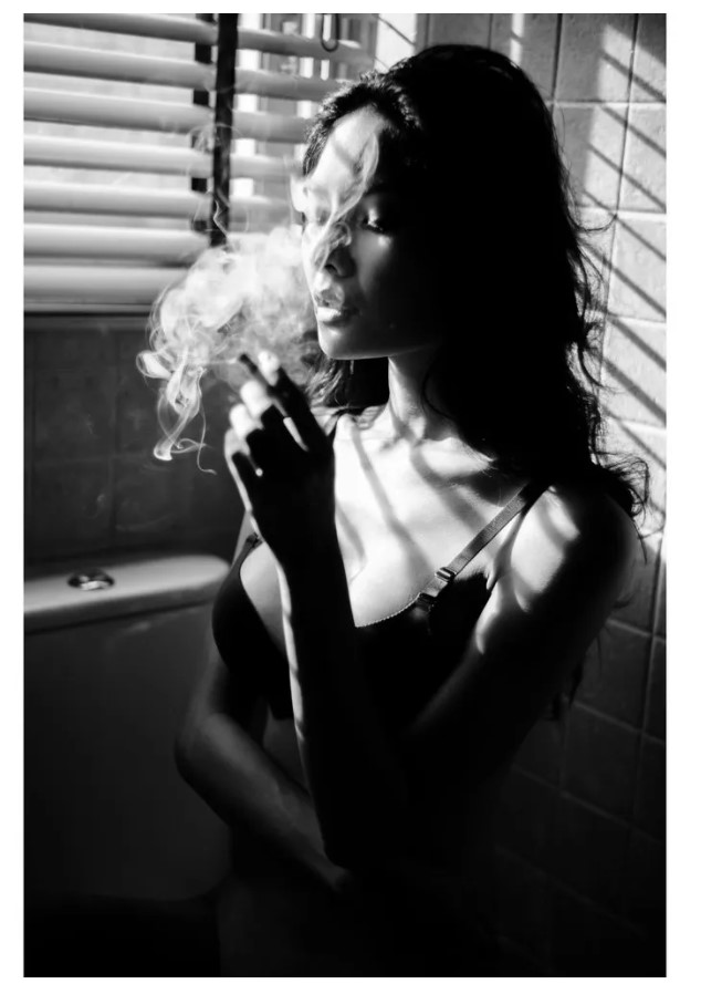 Холст с красками  40х50 см. Дым сигареты. арт.Х-7089