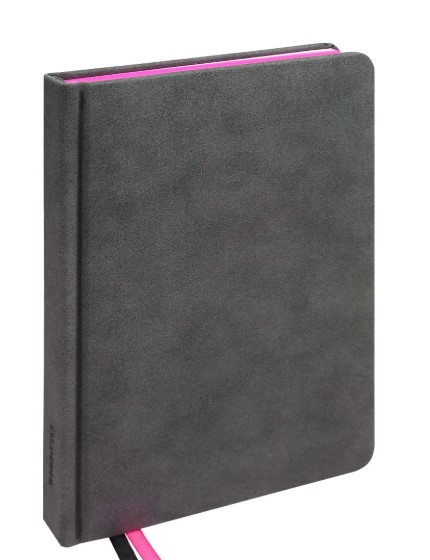 Ежедневник A5, 136л. недатир. CARBON&COLORS, неоновый срез РОЗОВЫЙ, кожзам, 136-5057