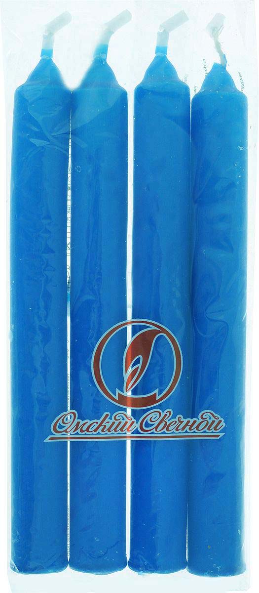 Свеча столовая Омский Свечной 'Голубая' 40 гр., 4 шт.;уп, 001609