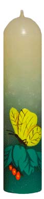 Свеча стержневая двухцветная ООО Свеча 'Цветы зелено-белые' 10.5 см.