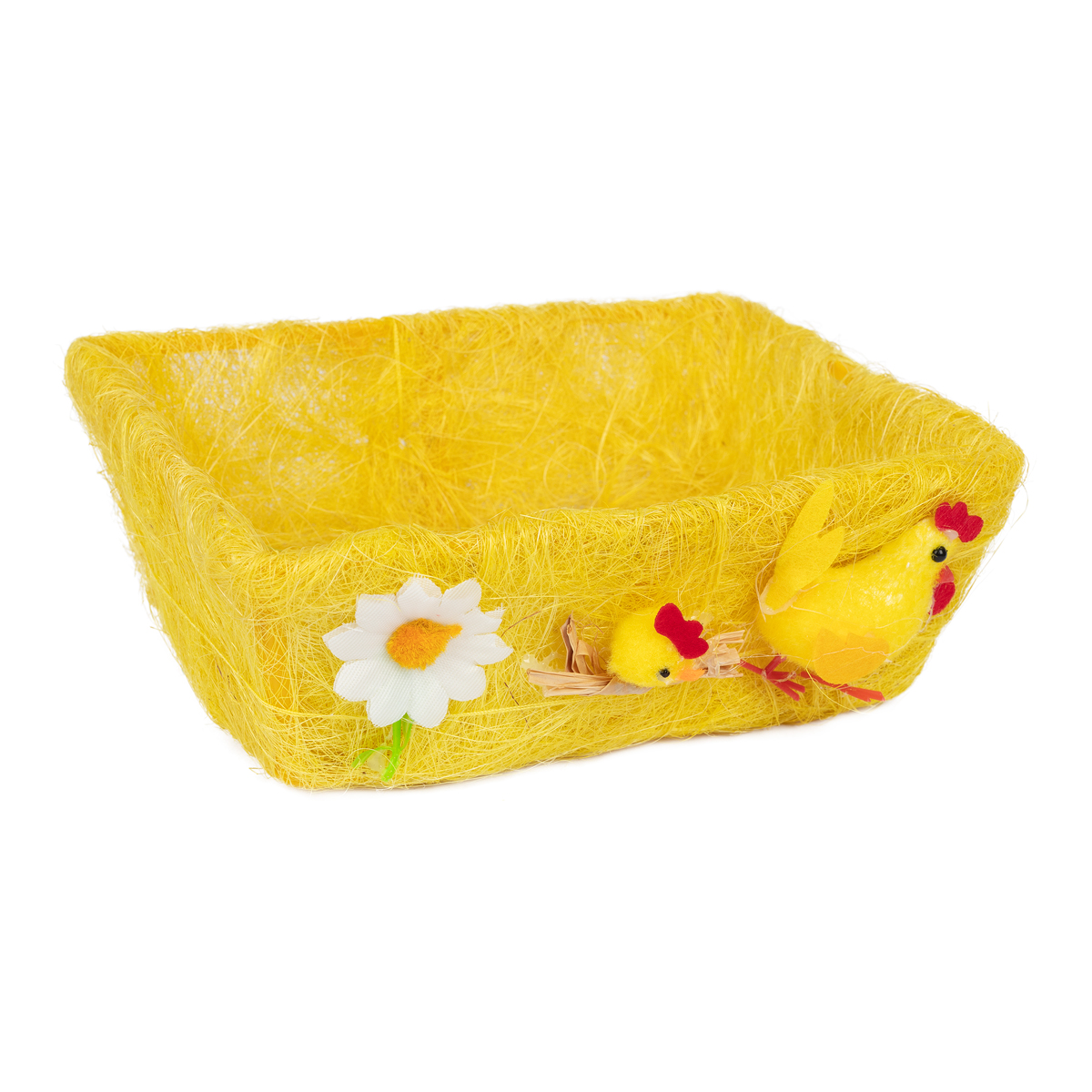Пасхальный декор 'Корзина' 20х16х7 см, SF-7862 желтый, 350-657