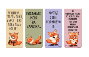 Набор закладок для книг "deVENTE.Funny Fox", магнитных бумажных , 4/шт в упаковке, 8065228
