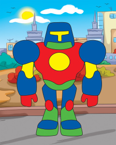 Набор для детского творчества , самоклеящаяся аппликация , "Робот", А-2584