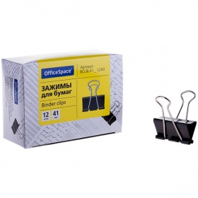 Зажим для бумаги 41 мм OfficeSpace 12 шт в упаковке BCLBL41_1240
