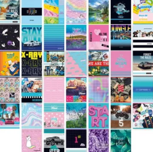 Тетради А5 48л., КЛЕТКА цветная обложка, ассорти