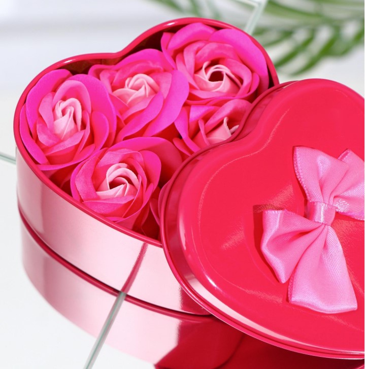 Мыльные розочки, трёхцветные, набор (6 шт;уп), 6962299