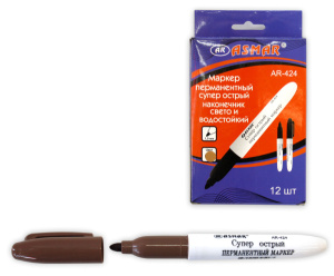 Маркер перманентный "ASMAR" супер острый , цвет коричневый, AR-424