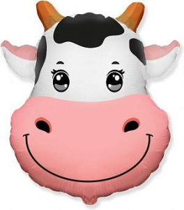Шар (22"/56 см), Фигура , Голова , Милая Корова, 901874