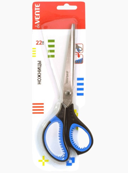 Ножницы канцелярские 'deVENTE. Gills' 22 см, двухцветные прорезиненные кольца, 4091314