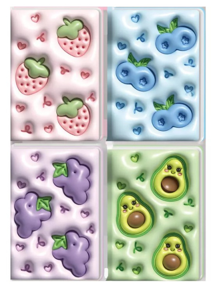 Записная книжка 'deVENTE. Fruits' B6 (130 ммx183 мм), 192 стр, ассорти 4 цвета, 2052304