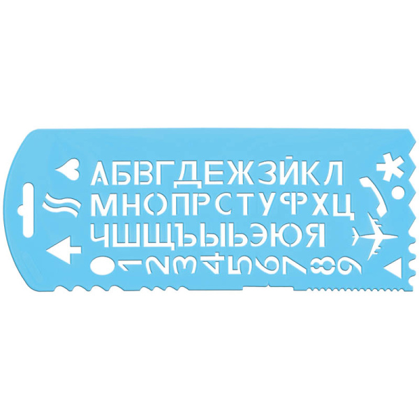 Трафарет букв и цифр СТАММ , пластиковый , зелёный, ТТ31