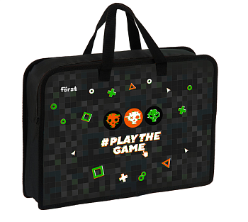 Папка с ручками 1 отделение, А4 Först "Play the game", 340*245*75мм, пластик, на молнии,FT-HB-75051 